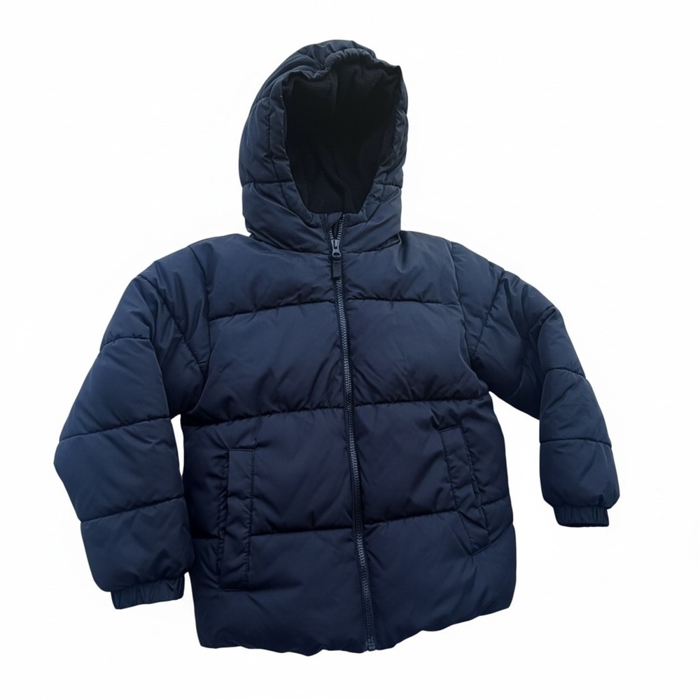 Swiss Tech Puffer Jacket Kids Size M 8 Black GUC Hooded Fleece Zip Up